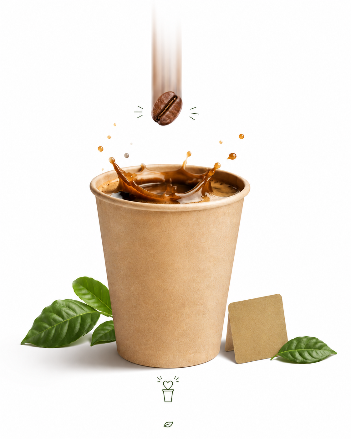 Café fraîchement préparé dans un gobelet recyclable Zétero